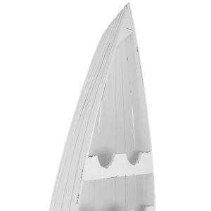 Vertical bottle rack in the shape of a boat made of mahogany wood Hm9494 55x30x195cm
