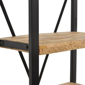 Рафт метал и мангово дърво Hm8188 Miles Industrial 80x40x180cm