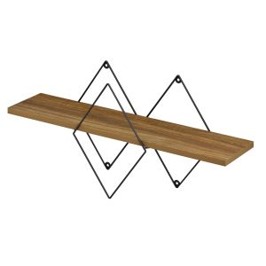 Chantria wall shelves, oak-black melamine-metal 60x14x36cm (hm8934,11)