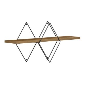 Chantria wall shelves, oak-black melamine-metal 60x14x36cm (hm8934,11)