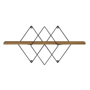 Chantria wall shelves, oak-black melamine-metal 60x14x36cm (hm8934,11)