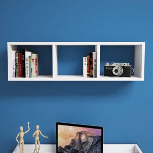 Wall shelves, melamine in white 90x22x25.6cm (hm9228.11)