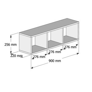 Wall shelves, melamine in gray and white 90x22x25.6cm (hm9228.13)