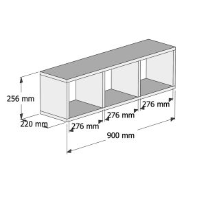 Wall shelves, melamine in Sonoma and white colors 90x22x25.6cm (hm9228.12)