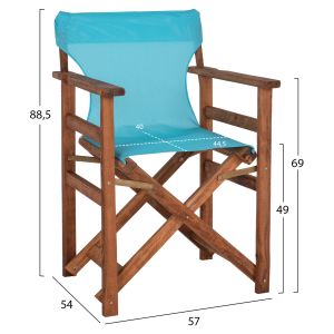 Режисьорски стол Limnos Hm10368,08 в цвят орех 57x54x88,5hcm