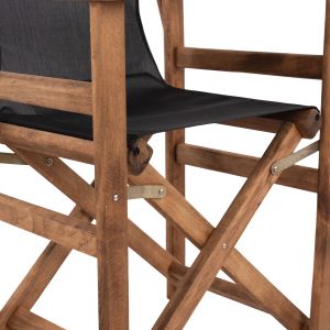Режисьорски стол Limnos Walnut с надпис черен Hm10368,05