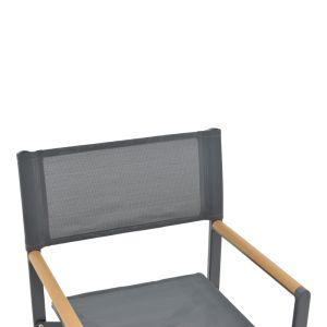 Режисьорски стол Mabu алуминиев с тъмно сив плат 56x48x86cm