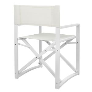 Режисьорски стол алуминиев бял цвят 57x48,5x85,5hcm Hm5094,02