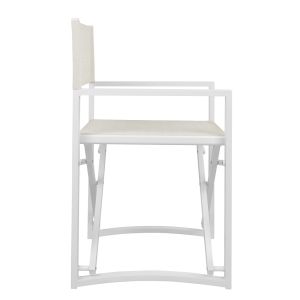Режисьорски стол алуминиев бял цвят 57x48,5x85,5hcm Hm5094,02
