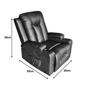 Relax armchair Gessel Pu in black color 80x90x98cm
