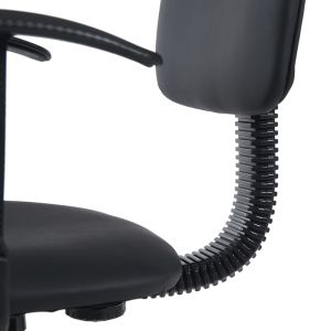 Рецепционен стол Icina ι Pu на колела в черен нюанс 58x54x102-123см