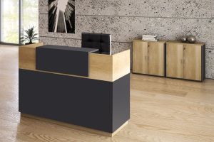 Рецепция Lotus в цвят дъб и тъмно Сивo 180х70х110cm