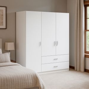 Royal three-door wardrobe white 150x58x177cm