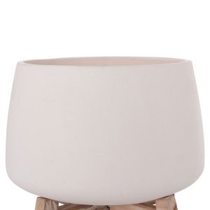 Саксия Frello Hm4674.02l от фиброцимент в стойка от бял тик 29x29x23.5всм.