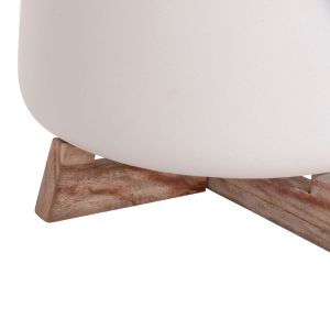 Саксия Frello Hm4674.02l от фиброцимент в стойка от бял тик 29x29x23.5всм.