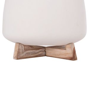 Саксия Frello Hm4674.02l от фиброцимент в стойка от бял тик 29x29x23.5всм.