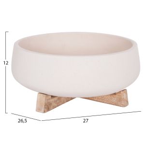 Саксия Frello Hm4674.02m от фибро цимент в стойка от бял тик 27x26.5x12всм.