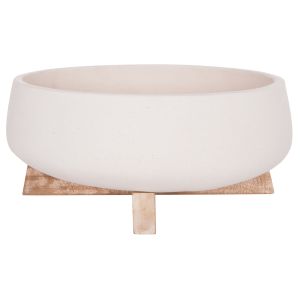 Саксия Frello Hm4674.02m от фибро цимент в стойка от бял тик 27x26.5x12всм.