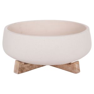 Саксия Frello Hm4674.02m от фибро цимент в стойка от бял тик 27x26.5x12всм.