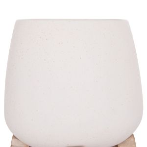 Саксия Frello Hm4674.02s от фиброцимент в стойка от бял тик 14.5x14.5x16всм.