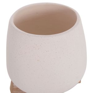 Саксия Frello Hm4674.02s от фиброцимент в стойка от бял тик 14.5x14.5x16всм.