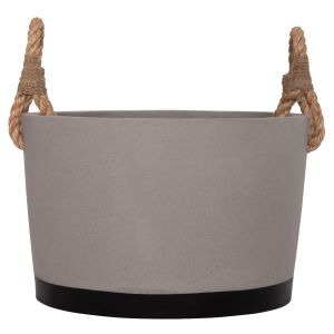 Tryll Hm4690l fiber cement planter in gray and with rope Φ40x25.5hcm.