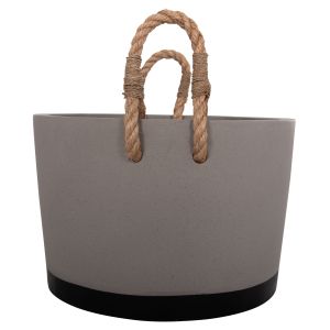 Tryll Hm4690l fiber cement planter in gray and with rope Φ40x25.5hcm.