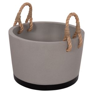 Tryll Hm4690l fiber cement planter in gray and with rope Φ40x25.5hcm.