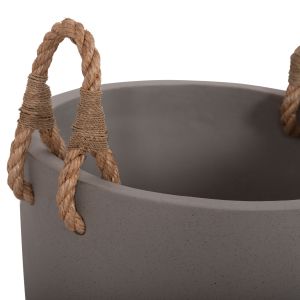 Tryll Hm4690l fiber cement planter in gray and with rope Φ40x25.5hcm.