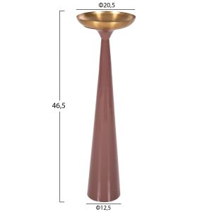 Свещник (pillar) Guntur метален в светъл коралово-златен цвят, D20,5x68hcm Hm4244,06