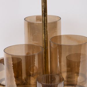 Свещник метал - стъкло 6 позиции 40x33x62.5см