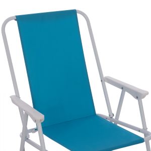 Сгъваем плажен стол с висока облегалка Hm5148 Metallic