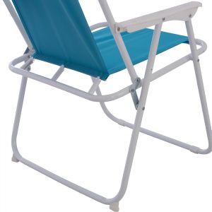 Сгъваем плажен стол с висока облегалка Hm5148 Metallic