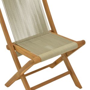 Сгъваем стол Banou тиково дърво и въже в черен нюанс 51,5x58x88см