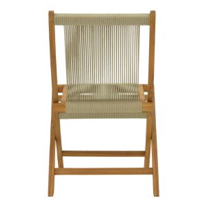 Сгъваем стол Banou тиково дърво и въже в черен нюанс 51,5x58x88см