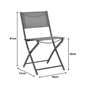FOLDING CHAIR JEVE METAL-TEXTILE IN ANTHRACITE COLOR 46X51X81CM
