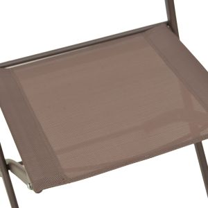 FOLDING CHAIR JEVE CHAMPAGNE COLOR, METAL AND TEXTILE 46X51X81CM
