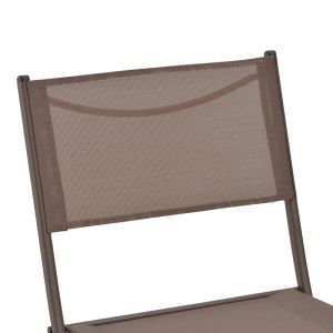FOLDING CHAIR JEVE CHAMPAGNE COLOR, METAL AND TEXTILE 46X51X81CM