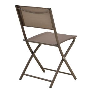 FOLDING CHAIR JEVE CHAMPAGNE COLOR, METAL AND TEXTILE 46X51X81CM