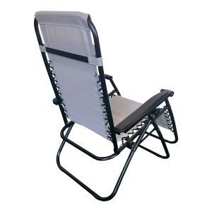 FOLDING CHAIR MIRKA MADE OF TEXTILE-METAL, IN ANTHRACITE-BLACK COLOR, DIMENSIONS 65X165X110 CM