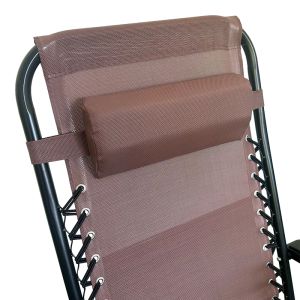 FOLDING CHAIR MIRKA MADE OF TEXTILE-METAL, IN BROWN-BLACK COLOR, DIMENSIONS 65X165X110 CM
