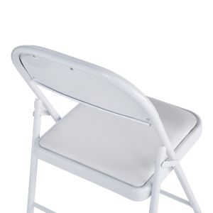 Сгъваем стол Niro Pu-metal в бял цвят 46x46x79см