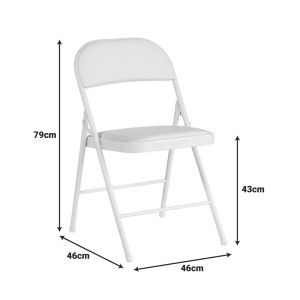Сгъваем стол Niro Pu-metal в бял цвят 46x46x79см