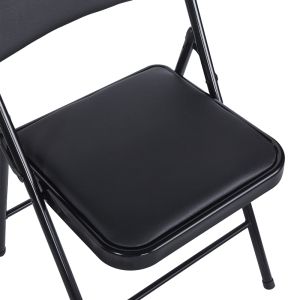 Сгъваем стол Niro от пу-метал в черен цвят 46x46x79см
