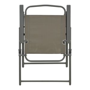 FOLDING CHAIR VELA ANTHRACITE METAL-TEXTILE IN CHAMPAGNE COLOR 53X58X90CM