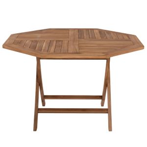 Сгъваема градинска трапезна маса Kendall Hm9545 от масивно тиково дърво 120x120x75hcm