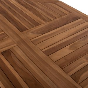 Сгъваема градинска трапезна маса Kendall Hm9545 от масивно тиково дърво 120x120x75hcm
