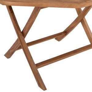 Сгъваема градинска трапезна маса Kendall Hm9545 от масивно тиково дърво 120x120x75hcm