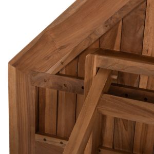 Сгъваема градинска трапезна маса Kendall Hm9545 от масивно тиково дърво 120x120x75hcm