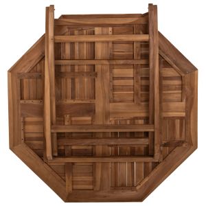 Сгъваема градинска трапезна маса Kendall Hm9545 от масивно тиково дърво 120x120x75hcm